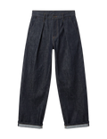 Pleated Raw Denim Pants